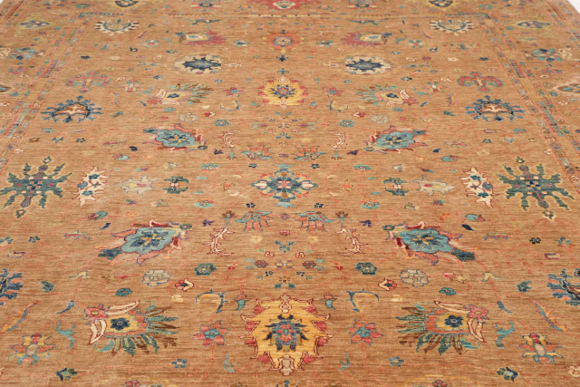 Edler Shahi Ziegler Teppich, handgeknüpft in Afghanistan, 430 x x310, feine Qualität und klassische Eleganz – ideal für Wohnzimmer, Esszimmer und Schlafzimmer.