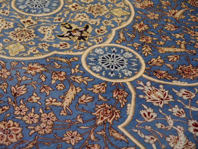 Ghom Seidenteppich 195 x 132 cm Perserteppich 12233