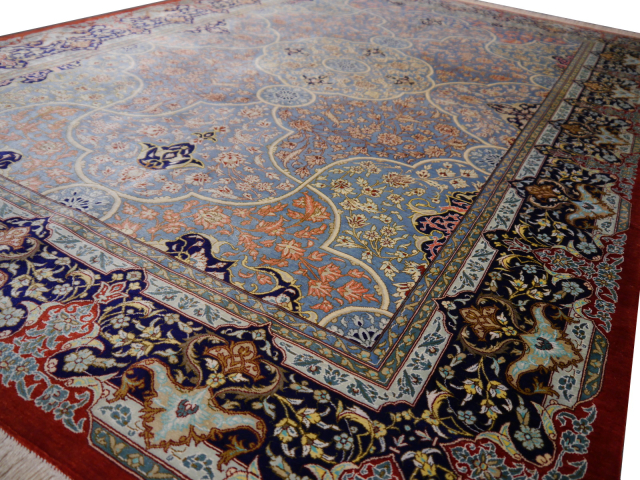 Ghom Seidenteppich 195 x 132 cm Perserteppich 12233