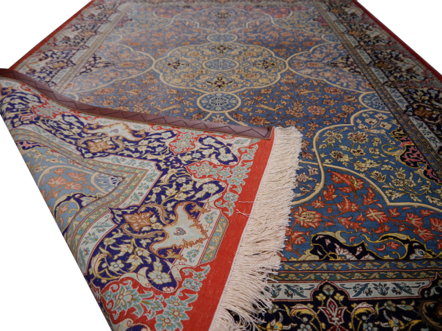 Ghom Seidenteppich 195 x 132 cm Perserteppich 12233