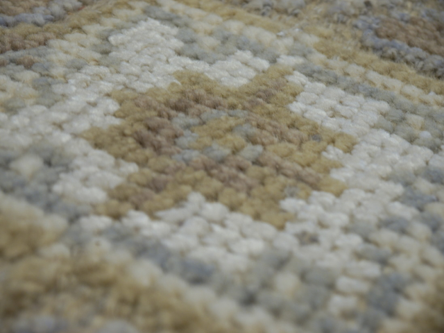 8x10 area rug beige wool, hand-knotted vintage Oushak style living room rug.