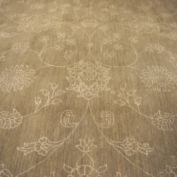 Wohnzimmer oder Esszimmer Ziegler Teppich 371 x 277 cm beige und schlamm, handgeknüpft in Agra, Indien. 156537 Djoharian Collection